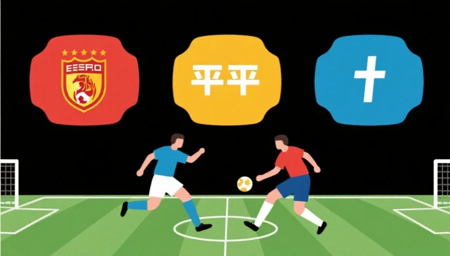 简洁图解展示胜平负三种比赛结果，主队和客队球员在球场上激烈对抗